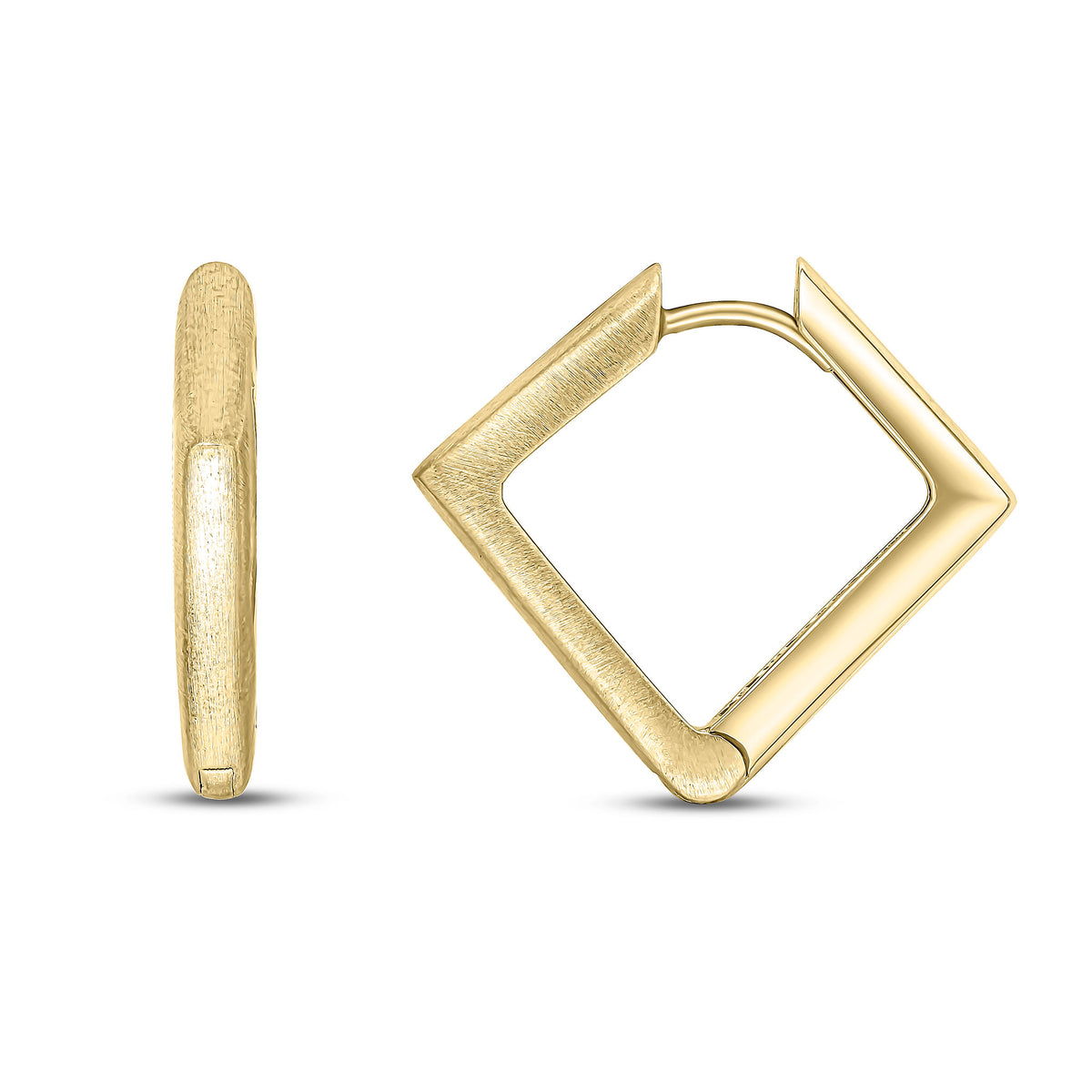 Square gold hot sale stud earrings