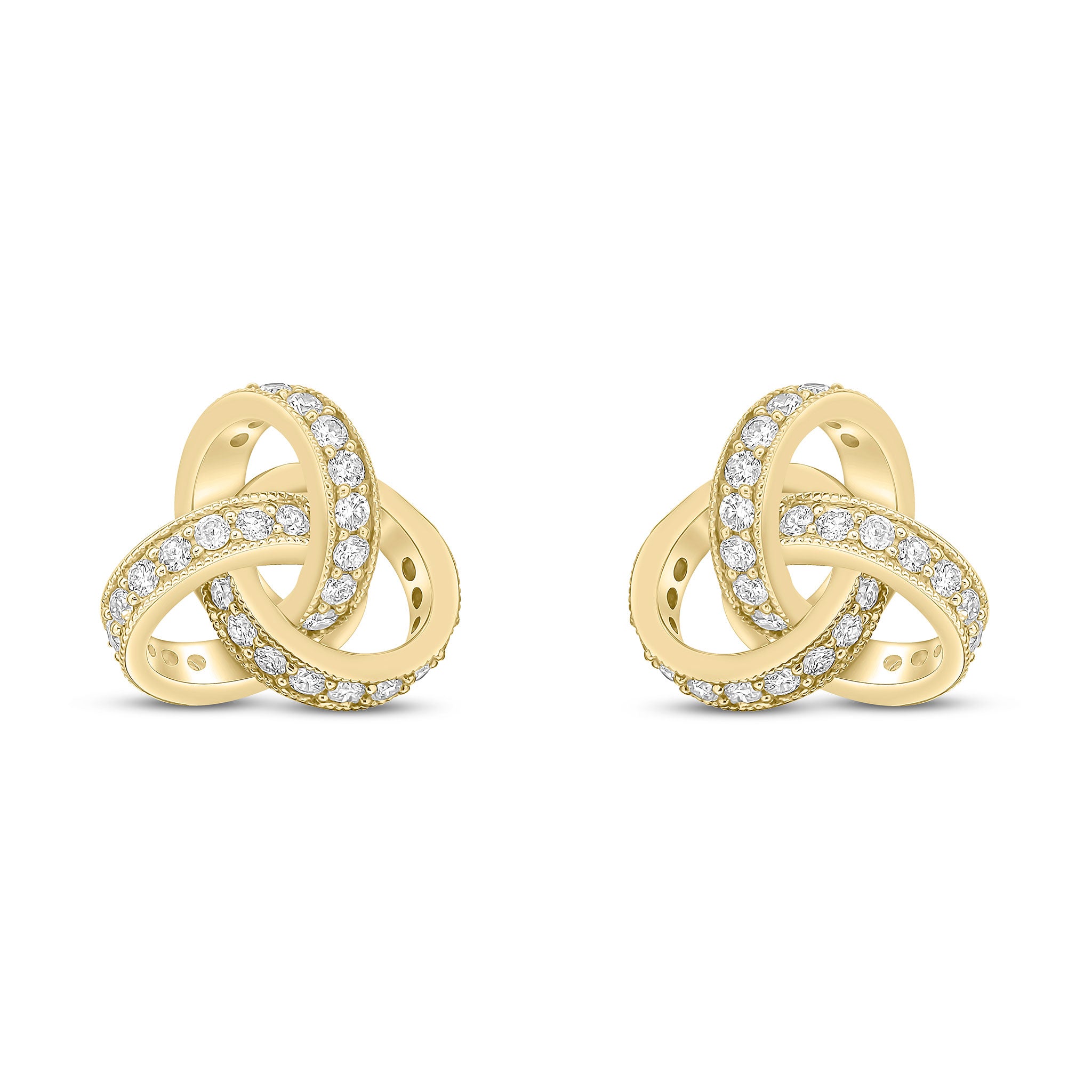 Diamond knot sale stud earrings